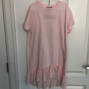 Pucci kids pink jersey drop-waist dress